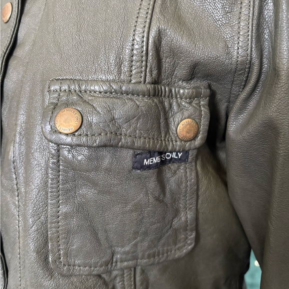 Members Only Vintage Olive Green Leather Jacket - Picture 11 of 16